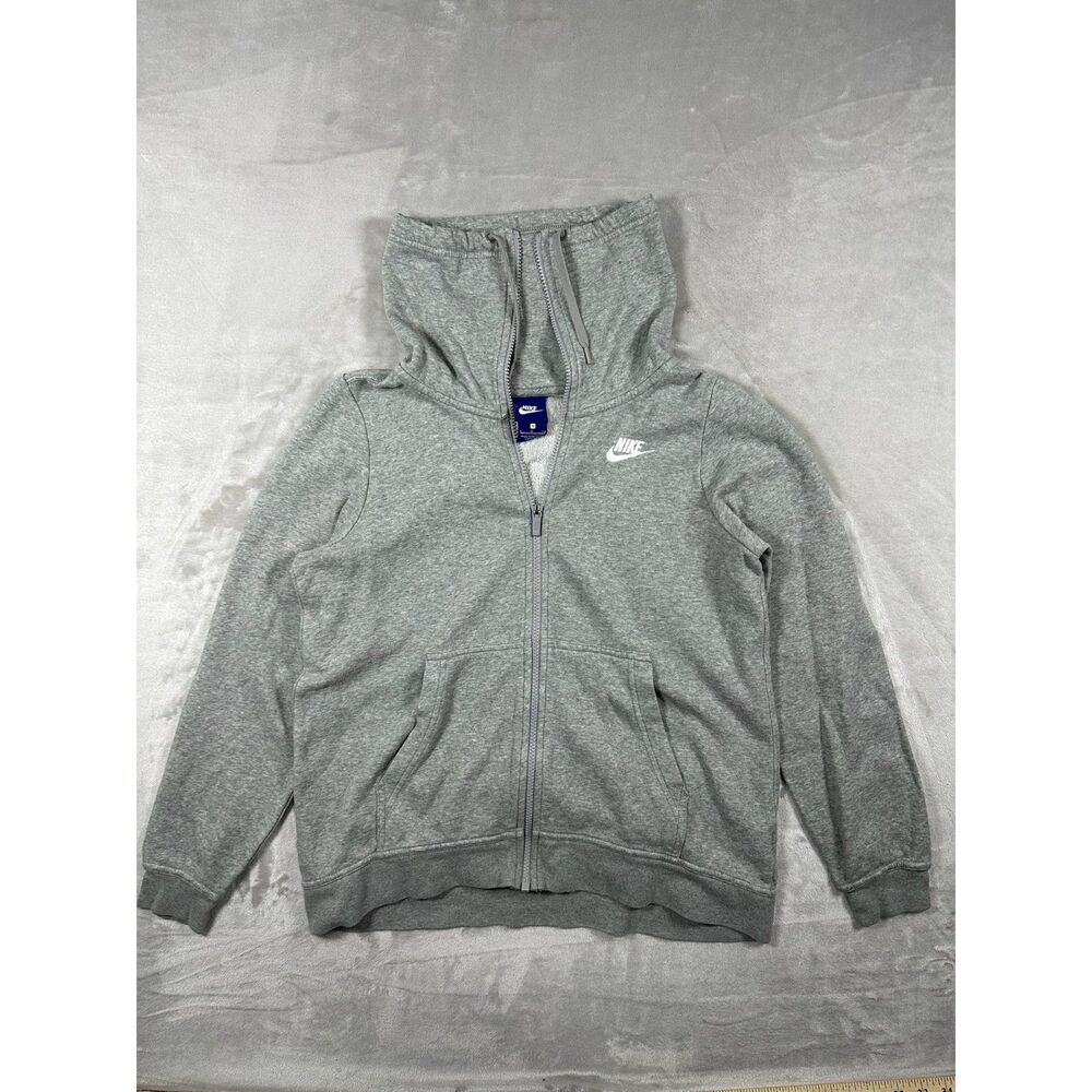 Nike Fleece Full Zip Mock Neck Jacket Grey Heather Women Size Small